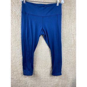 Cascade Sports Women's Size L Blue Athletic Leggings With Lower Leg Cutouts